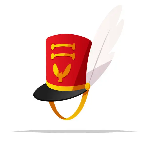 Vector illustration of Marching band hat vector isolated illustration