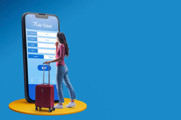 istock Woman booking her air ticket online 1664999818