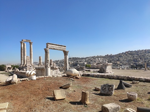 Temple of Hercules in Amman Citadel in Jordan