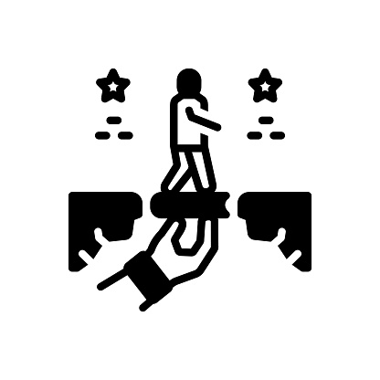 Icon for pass, transit, passage, gap, path, canyon, movement, crossing, traversal, man walk