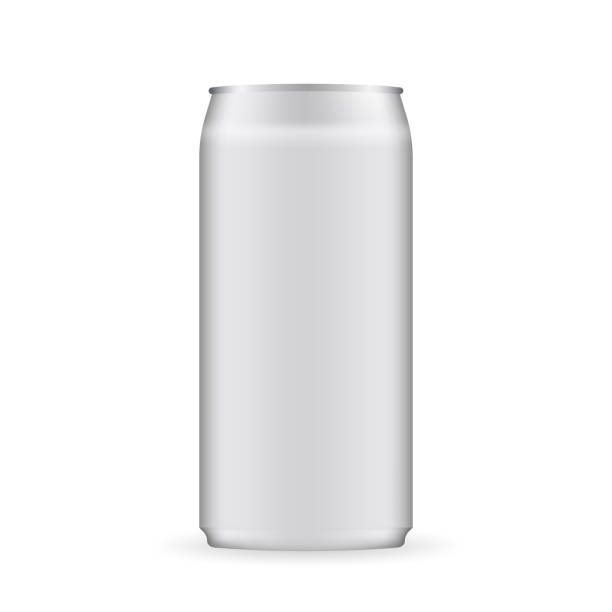 istock Aluminum drink can with white glossy finish. 500 ml. Photorealistic packaging mockup template. Contains an accurate mesh to wrap your artwork with the correct envelope distortion. Vector illustration 1665053009