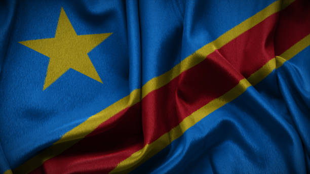 istock Dr Congo national flag of background. 1665060123