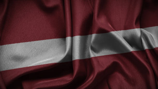 istock Latvia national flag of background. 1665062498