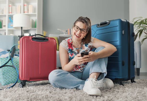istock Happy tourist at home ready to leave 1665106337