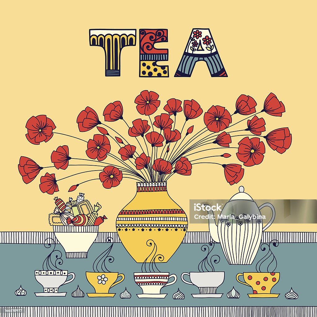 Herbata czas - Grafika wektorowa royalty-free (Bez ludzi)