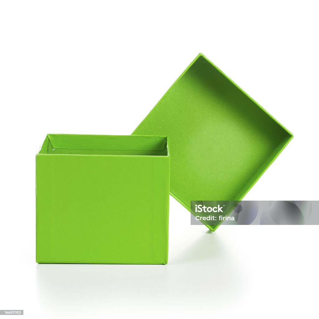 Caixa de presente Verde - Foto de stock de Aberto royalty-free