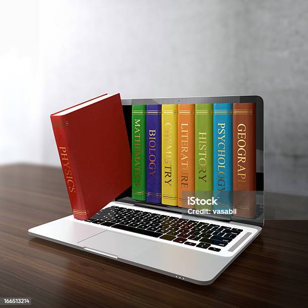 Electronic Library Stock Photo - Download Image Now - Book, Book Cover, Bookshelf