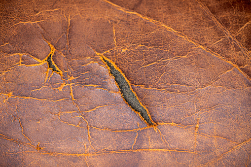 Brown old chair leather texture photo