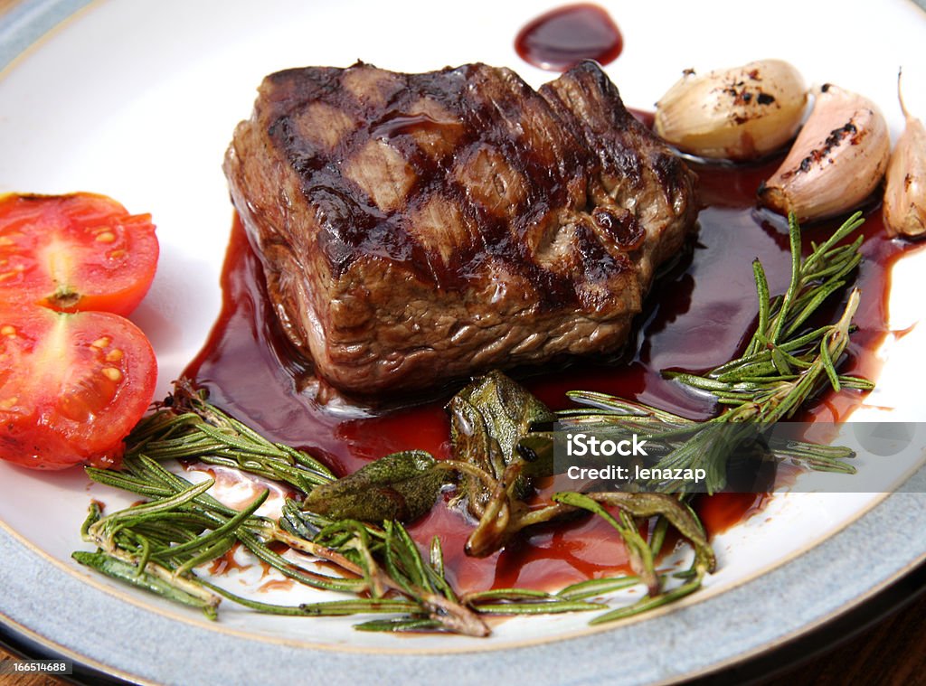 Grilled sirloin steak with herbs Food and Drink Stock Photo