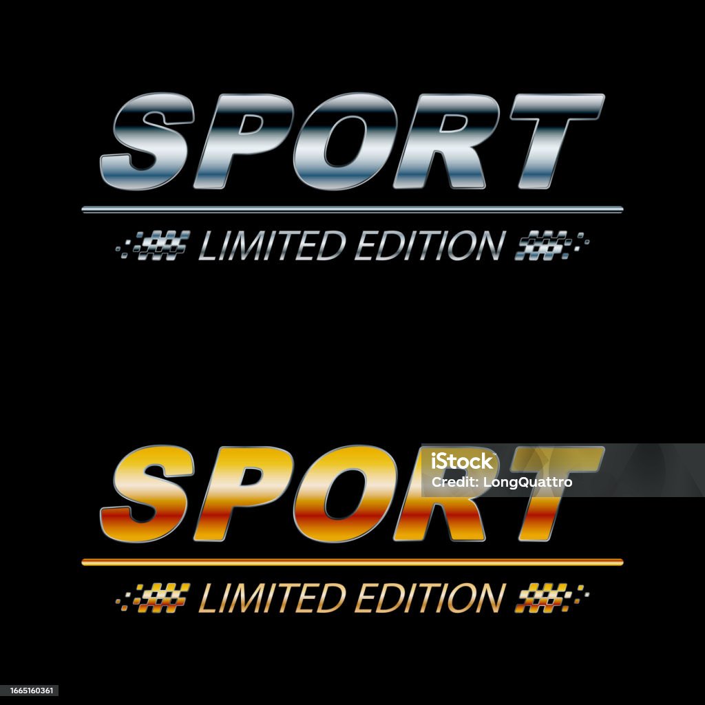 Sport Management Lettering Metall Gradient Sport Letters Text Stock Illustration - Download Image ...