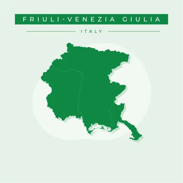 Vector illustration of Vector illustration vector of Friuli-Venezia Giulia map Italy