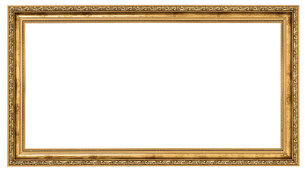 moldura dourada muito longo - picture frame frame gold ornate - fotografias e filmes do acervo