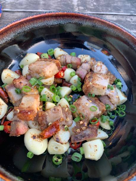 istock Stir-fried pork belly with garlic and chili 1665181806