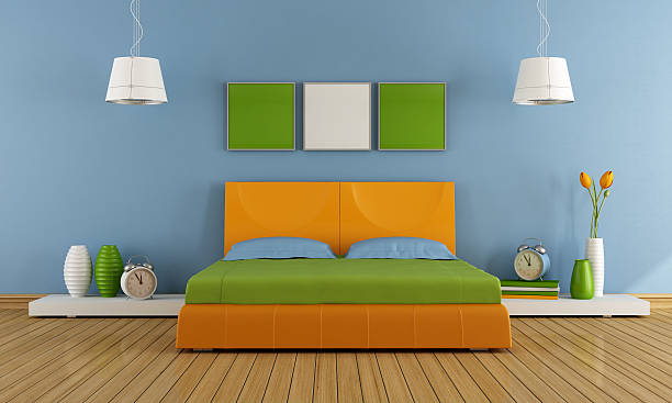 istock Colorful contemporary bedroom 166519720