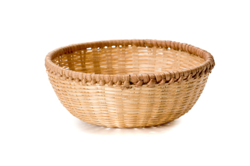 braiding basket isolated on white background.