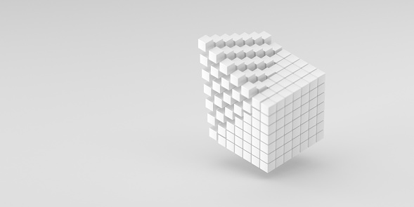 Assebling of a 3D cubic bluilfing blocks structur.