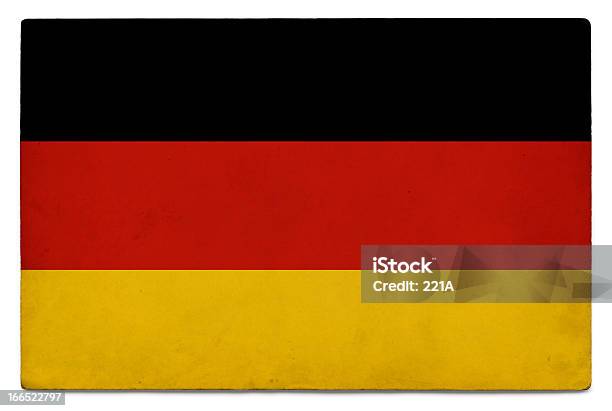 Bandiera Del Grunge Della Germania Su Bianco - Fotografie stock e altre immagini di Bandiera - Bandiera, Bandiera della Germania, Bandiera nazionale