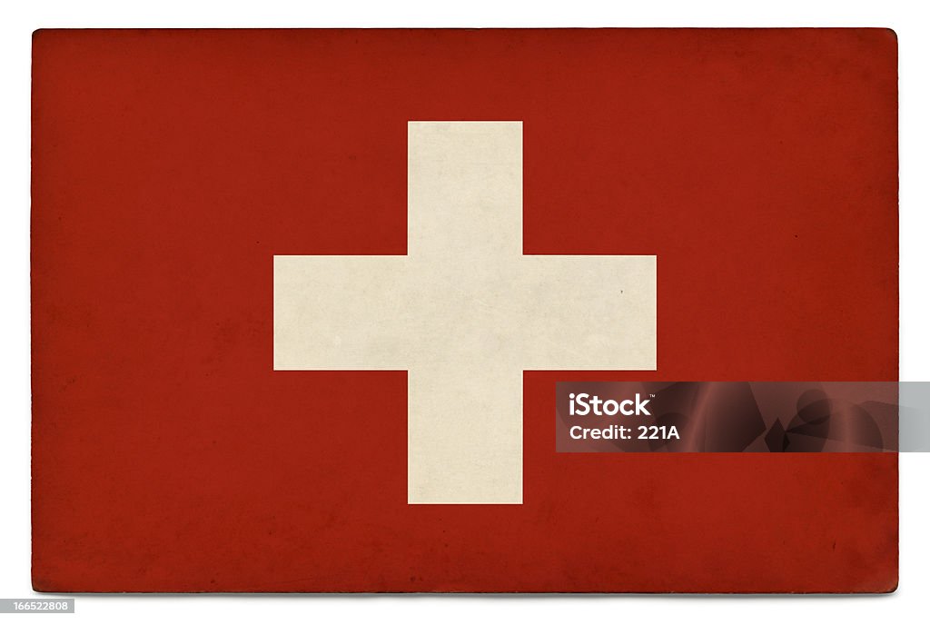Bandeira do Grunge da Suíça em branco - Royalty-free Antigo Foto de stock