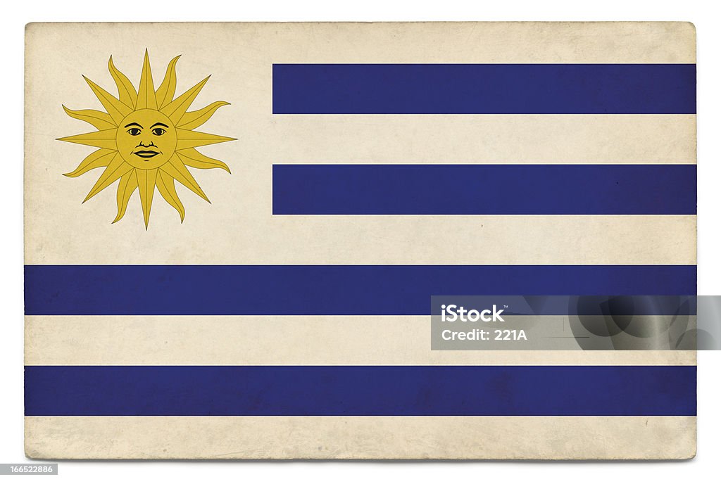Grunge Bandeira de Uruguai em branco - Royalty-free Amarelo Foto de stock