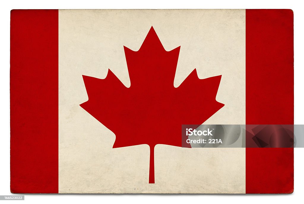 Bandeira do Grunge do Canadá em branco - Royalty-free Bandeira do Canadá Foto de stock