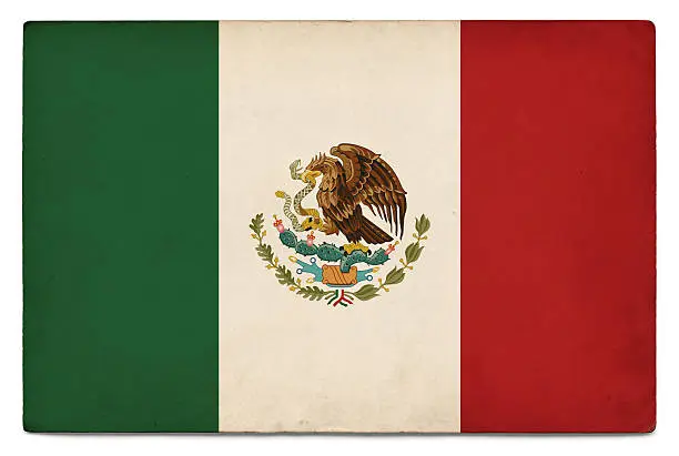 Photo of Grunge flag of Mexico on white