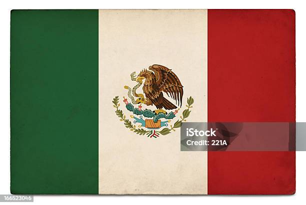 Гранж Флаг Мексики На Белый — стоковые фотографии и другие картинки Мексиканский флаг - Мексиканский флаг, Мексика, Флаг