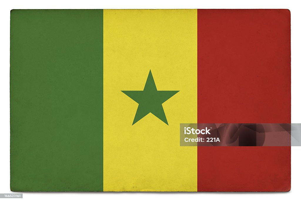 Bandeira de Grunge do Senegal em branco - Foto de stock de Amarelo royalty-free