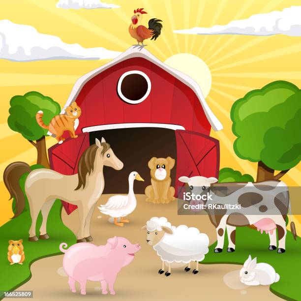 Vetor Animais De Quinta - Arte vetorial de stock e mais imagens de Agricultura - Agricultura, Animal, Animal Doméstico