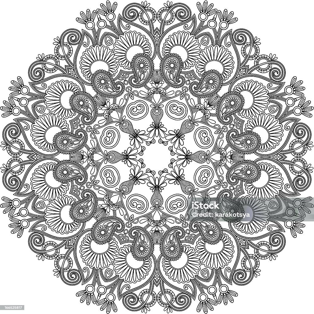 Circle ornament round colorful ornamental geometric mandala, floral doily pattern Circle stock vector
