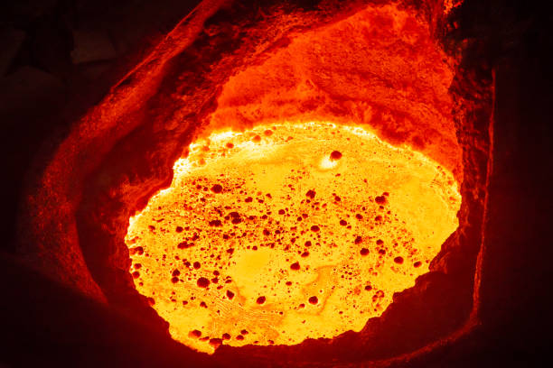 Liquid steel from inside of the factory.