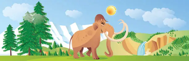 Vector illustration of Vector Columbian Mammoth (Mammuthus columbi)