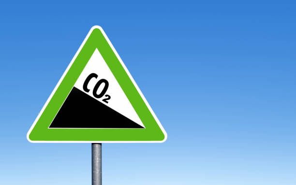 istock CO2 emission reduction sign green triangular shape against a clear blue sky 1665318379