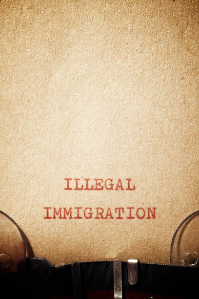 Illegal immigration phrase stock photo