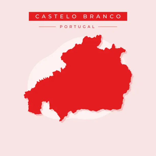 Vector illustration of Vector illustration vector of Castelo Branco map Portugal