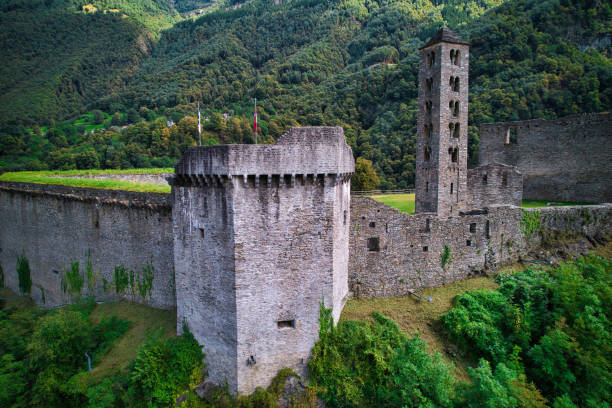 istock Medieval Castle Ruins in Switzerland. Drone pictures. 1665343010