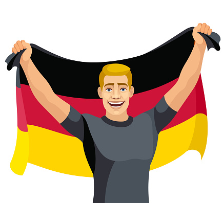 Man and Flag of Germany.