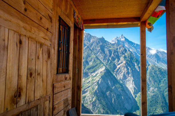 istock A creative Himachal Pradesh homestay balcony view in Kinner Kailash Mountain range, capturing a scenic mountain peak. Travel theme. 1665365824