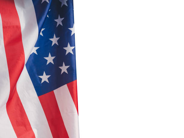 istock The American flag is on a white background 1665383334