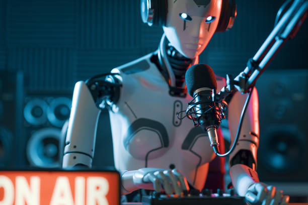 istock AI robot working at the radio station studio 1665390127