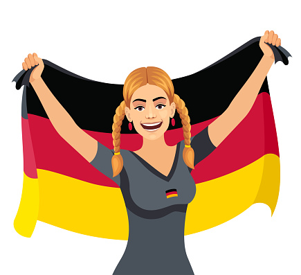 Woman and Flag of Germany.