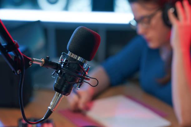 istock Radio presenter working and professional microphone 1665396124