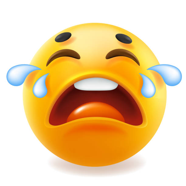 istock 3d vector style design of funny sad cry with tear emoji for social media. Vector illustration of yellow color fun unhappy emoticon with tear 1665402166