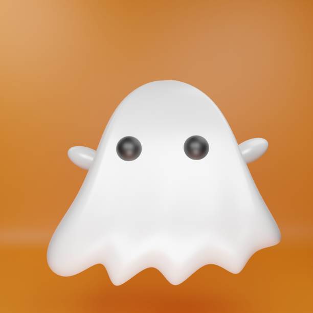 istock Ghost, Halloween, evil, cute, white, boo, day, background, icon 1665457683