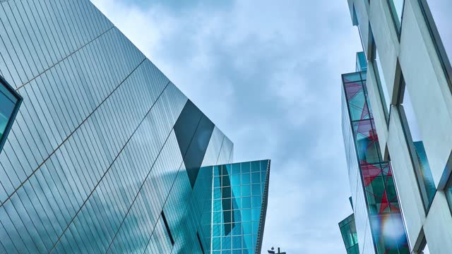Sky reflected in office building facade