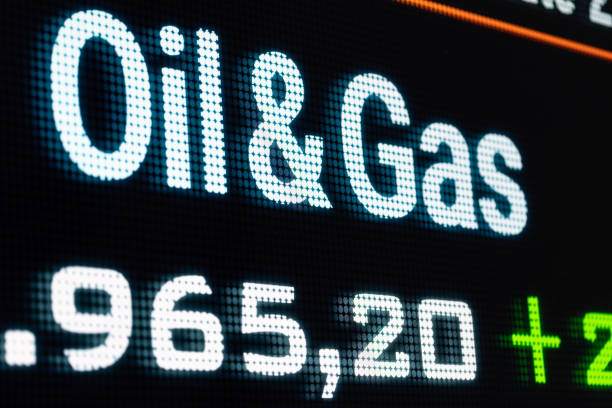 istock Oil and gas sector index, stock exchange. 1665515909