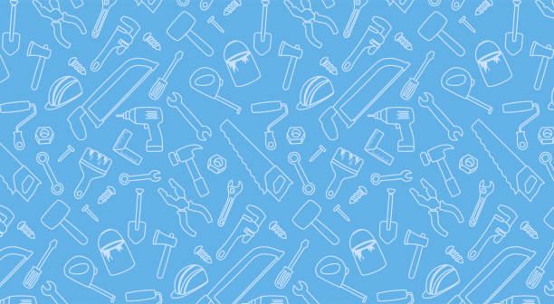 tools seamless pattern background engineer tools, repair house tool simple background