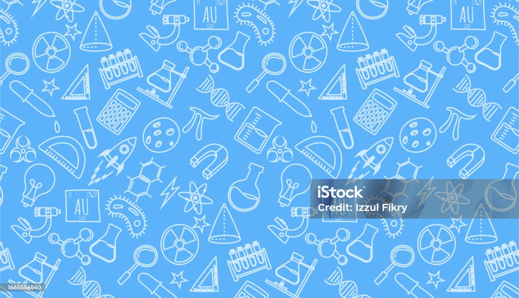 Science Simple Stock Science Doodle Seamless Pattern Simple Background Education School ...