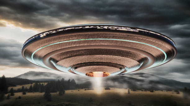 streszczenie ufo (niezidentyfikowany obiekt latający) - ufo landing zdjęcia i obrazy z banku zdjęć