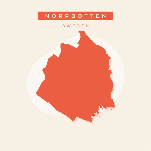 Vector illustration of Vector illustration vector of Norrbotten map Sweden