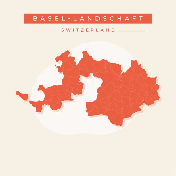 Vector illustration of Vector illustration vector of Basel-Landschaft map Switzerland